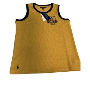 COPY - Polo Ralph Lauren Polo Track Yellow Gold Mesh Jersey Tank Top Boys M 10-…